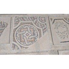 Mosaic floor fragment with swastika pattern